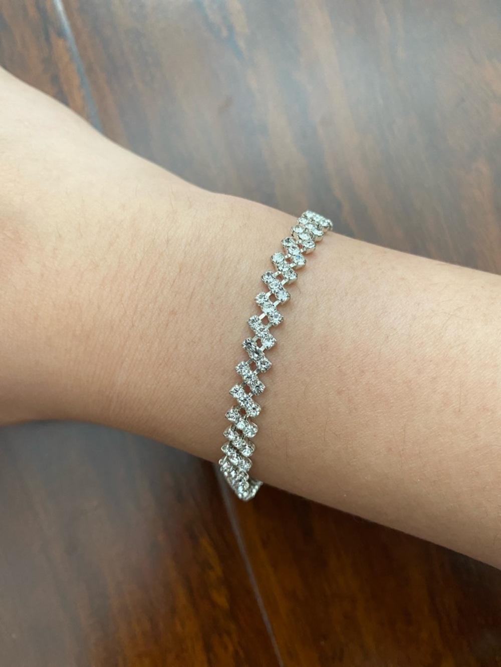New Bracelet with Silver Rhinestone Sparkle